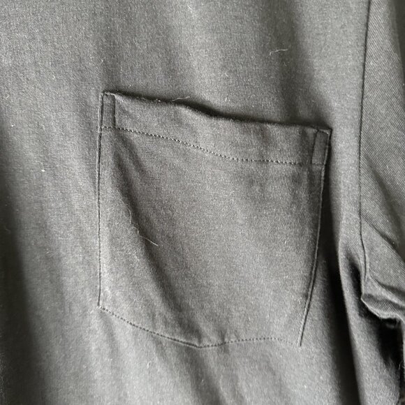 Everlane Shirt Mens Medium Black Organic Cotton Long-Sleeve Pocket Tee Uniform - Picture 2 of 9